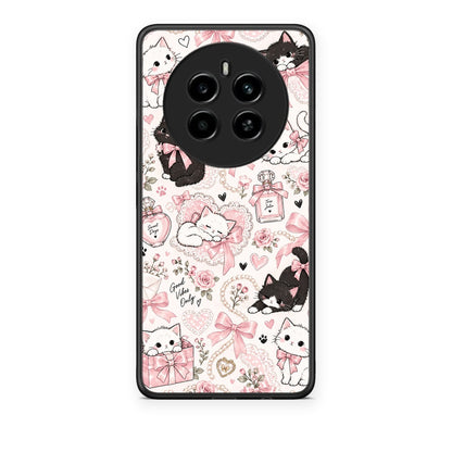 Θήκη Realme 12 4G / 12+ / 13 4G Pink Bows and Kittens Collage από τη Smartfits με σχέδιο στο πίσω μέρος και μαύρο περίβλημα | Realme 12 4G / 12+ / 13 4G Pink Bows and Kittens Collage case with colorful back and black bezels