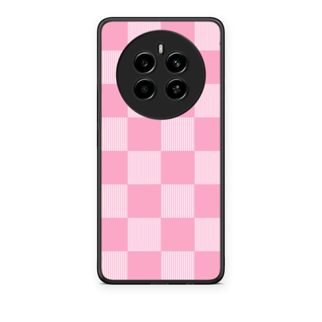 Θήκη Realme 12 4G / 12+ / 13 4G Pink and White Striped Checks από τη Smartfits με σχέδιο στο πίσω μέρος και μαύρο περίβλημα | Realme 12 4G / 12+ / 13 4G Pink and White Striped Checks case with colorful back and black bezels