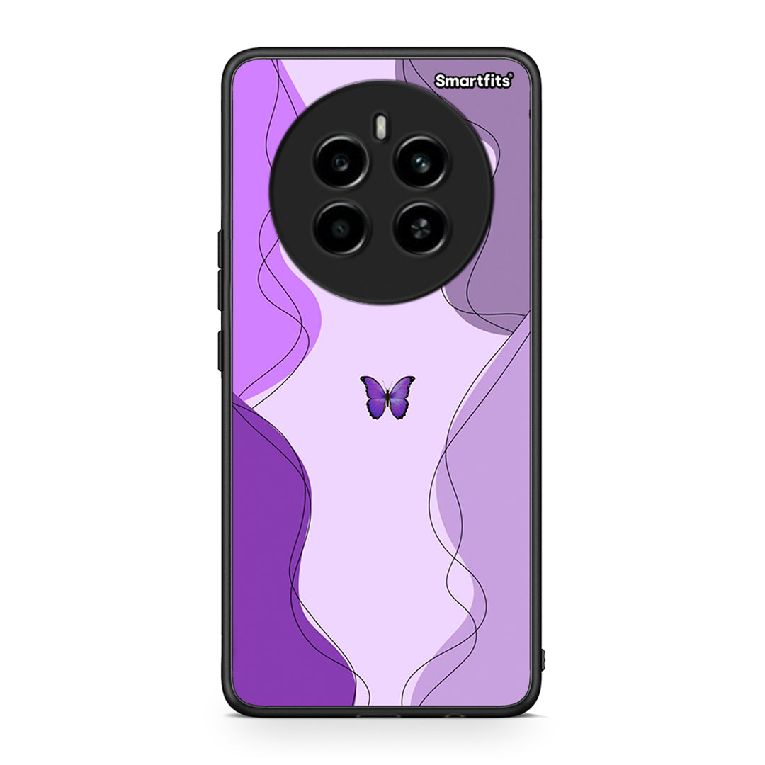 Realme 12 4G / 12+ / 13 4G Purple Mariposa Θήκη Αγίου Βαλεντίνου από τη Smartfits με σχέδιο στο πίσω μέρος και μαύρο περίβλημα | Smartphone case with colorful back and black bezels by Smartfits