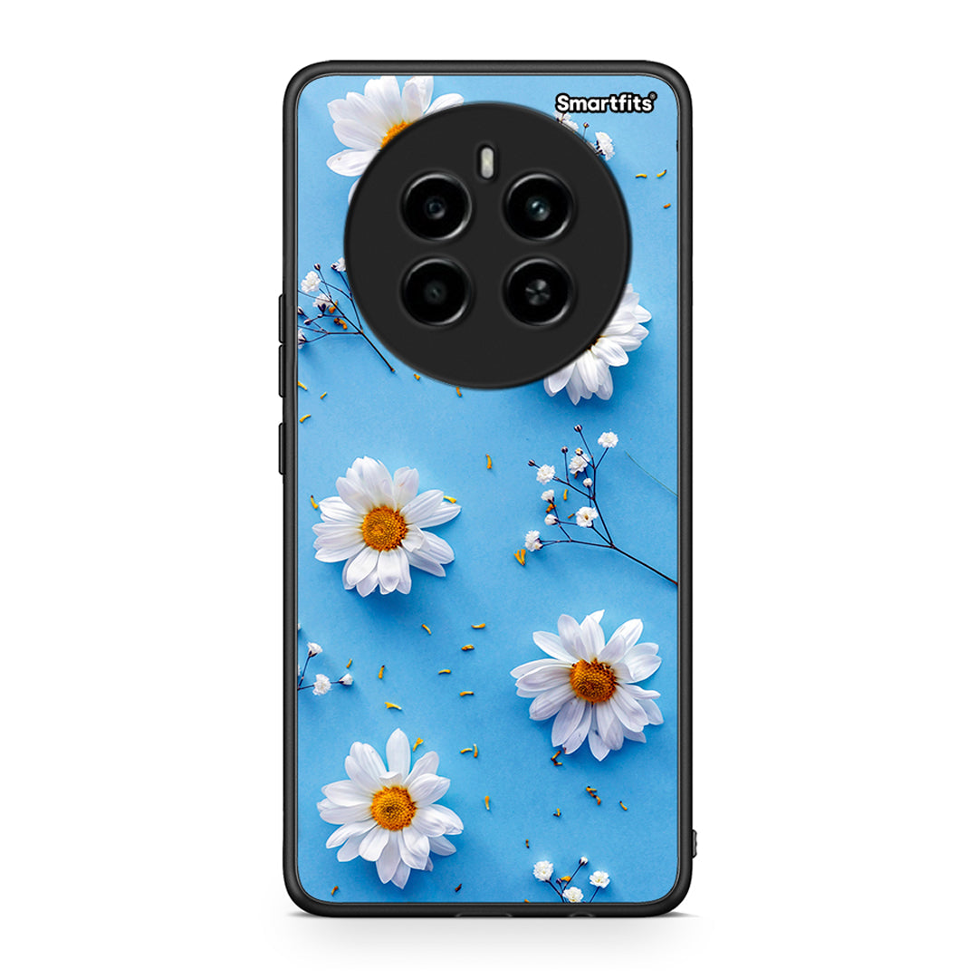 Realme 12 4G / 12+ / 13 4G Real Daisies θήκη από τη Smartfits με σχέδιο στο πίσω μέρος και μαύρο περίβλημα | Smartphone case with colorful back and black bezels by Smartfits