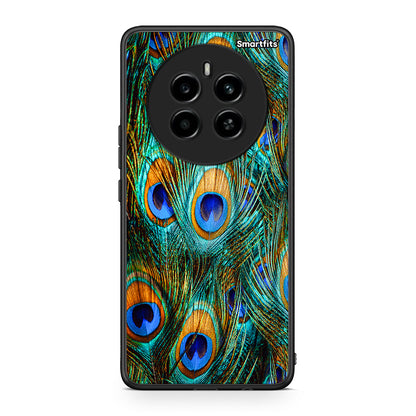 Realme 12 4G / 12+ / 13 4G Real Peacock Feathers θήκη από τη Smartfits με σχέδιο στο πίσω μέρος και μαύρο περίβλημα | Smartphone case with colorful back and black bezels by Smartfits