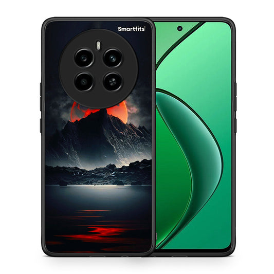 Θήκη Realme 12 4G / 12+ / 13 4G Red Full Moon από τη Smartfits με σχέδιο στο πίσω μέρος και μαύρο περίβλημα | Realme 12 4G / 12+ / 13 4G Red Full Moon case with colorful back and black bezels