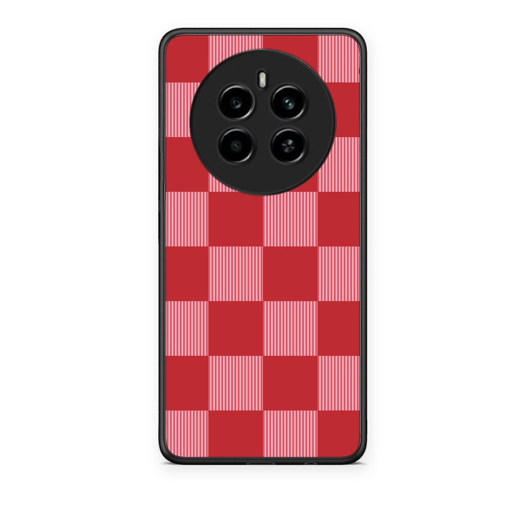 Θήκη Realme 12 4G / 12+ / 13 4G Red and Pink Striped Checks από τη Smartfits με σχέδιο στο πίσω μέρος και μαύρο περίβλημα | Realme 12 4G / 12+ / 13 4G Red and Pink Striped Checks case with colorful back and black bezels