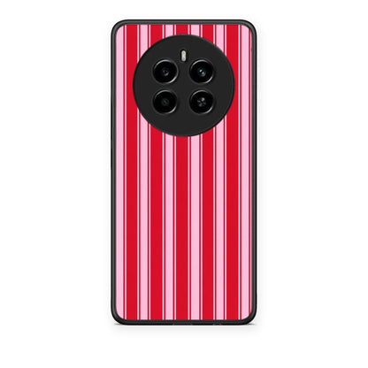 Θήκη Realme 12 4G / 12+ / 13 4G Red and Pink Vertical Pinstripes από τη Smartfits με σχέδιο στο πίσω μέρος και μαύρο περίβλημα | Realme 12 4G / 12+ / 13 4G Red and Pink Vertical Pinstripes case with colorful back and black bezels