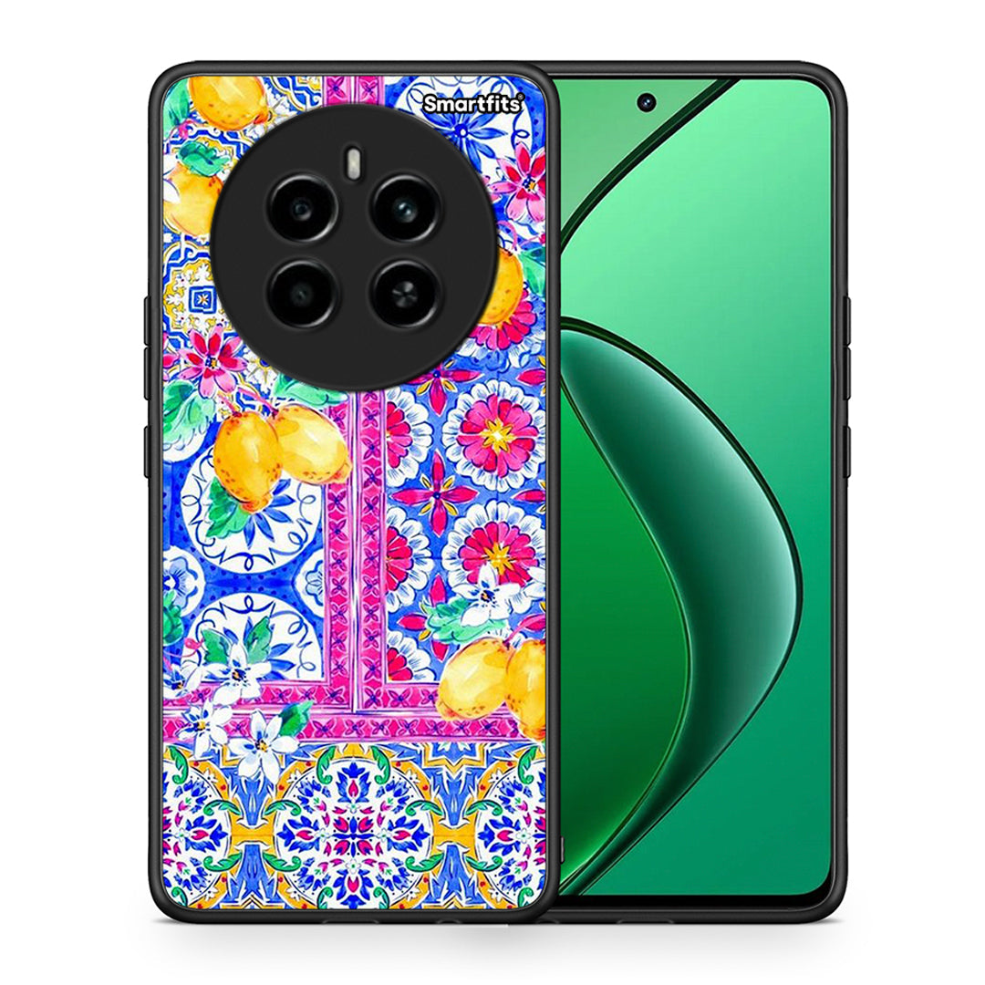 Θήκη Realme 12 4G / 12+ / 13 4G Retro Spring από τη Smartfits με σχέδιο στο πίσω μέρος και μαύρο περίβλημα | Realme 12 4G / 12+ / 13 4G Retro Spring case with colorful back and black bezels