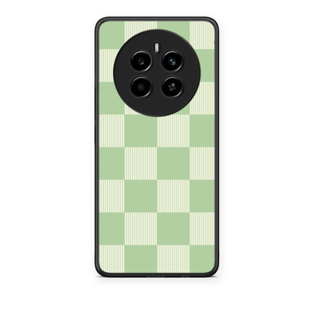 Θήκη Realme 12 4G / 12+ / 13 4G Sage and Cream Striped Checks από τη Smartfits με σχέδιο στο πίσω μέρος και μαύρο περίβλημα | Realme 12 4G / 12+ / 13 4G Sage and Cream Striped Checks case with colorful back and black bezels