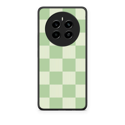 Θήκη Realme 12 4G / 12+ / 13 4G Sage and Cream Striped Checks από τη Smartfits με σχέδιο στο πίσω μέρος και μαύρο περίβλημα | Realme 12 4G / 12+ / 13 4G Sage and Cream Striped Checks case with colorful back and black bezels