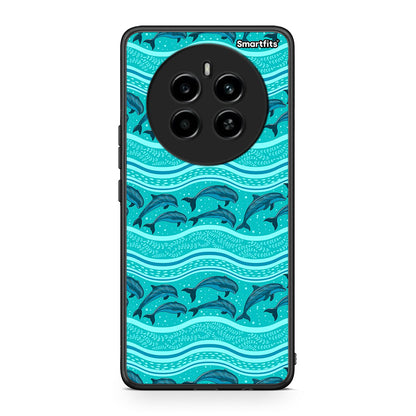 Realme 12 4G / 12+ / 13 4G Swimming Dolphins θήκη από τη Smartfits με σχέδιο στο πίσω μέρος και μαύρο περίβλημα | Smartphone case with colorful back and black bezels by Smartfits
