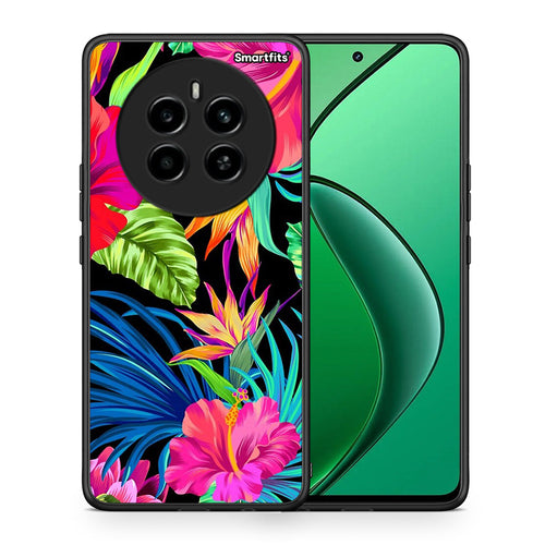 Θήκη Realme 12 4G / 12+ / 13 4G Tropical Flowers από τη Smartfits με σχέδιο στο πίσω μέρος και μαύρο περίβλημα | Realme 12 4G / 12+ / 13 4G Tropical Flowers case with colorful back and black bezels