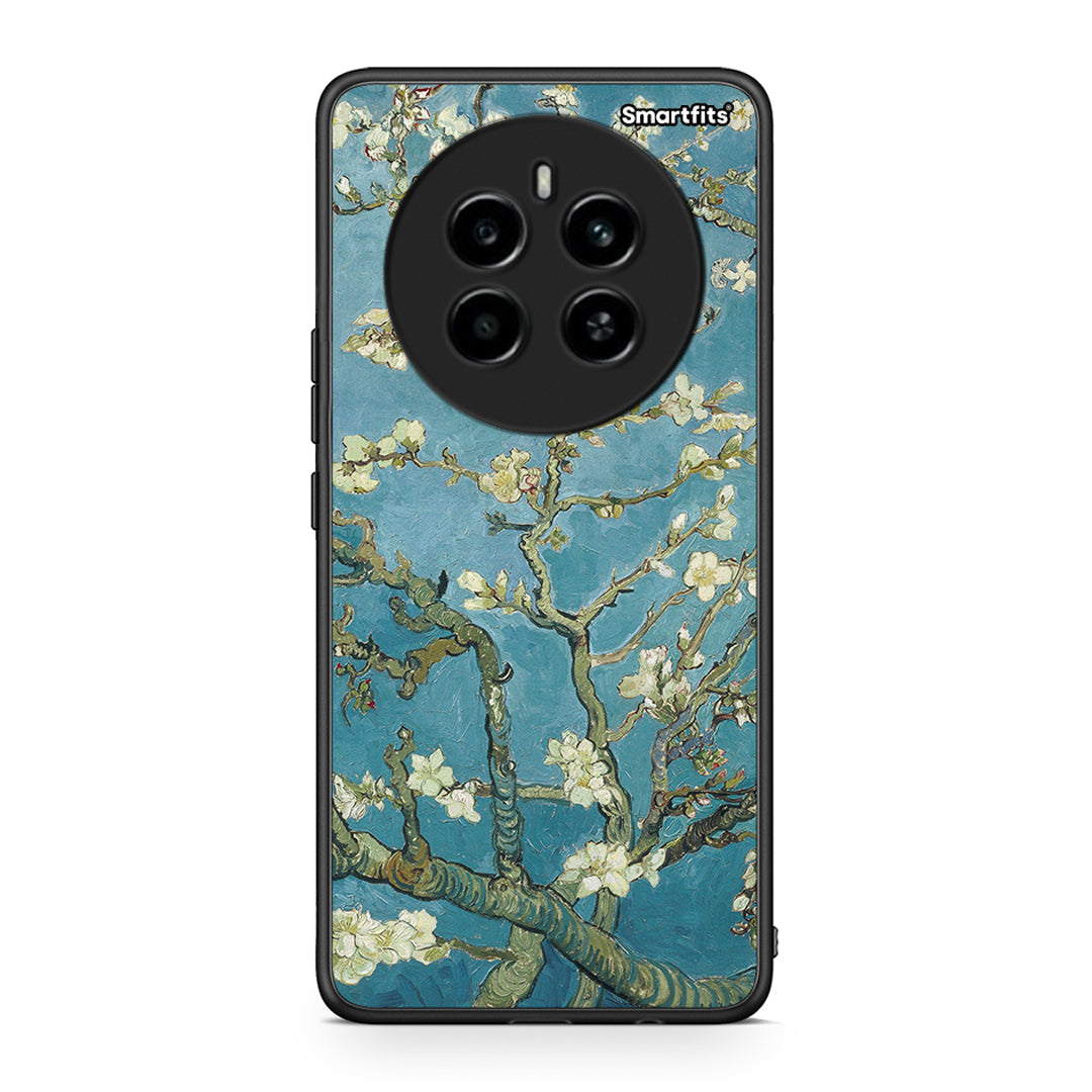 Realme 12 4G / 12+ / 13 4G White Blossoms θήκη από τη Smartfits με σχέδιο στο πίσω μέρος και μαύρο περίβλημα | Smartphone case with colorful back and black bezels by Smartfits