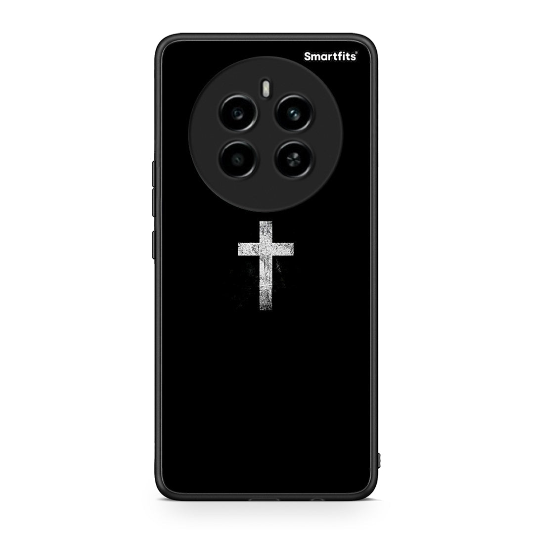 Realme 12 4G / 12+ / 13 4G White Cross θήκη από τη Smartfits με σχέδιο στο πίσω μέρος και μαύρο περίβλημα | Smartphone case with colorful back and black bezels by Smartfits