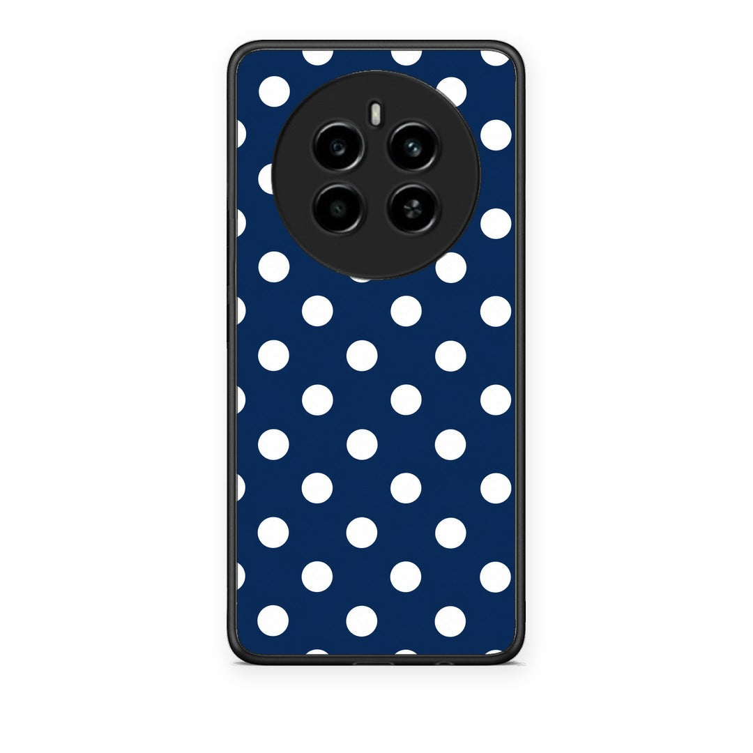 Θήκη Realme 12 4G / 12+ / 13 4G White Large Polka Dots on Navy από τη Smartfits με σχέδιο στο πίσω μέρος και μαύρο περίβλημα | Realme 12 4G / 12+ / 13 4G White Large Polka Dots on Navy case with colorful back and black bezels