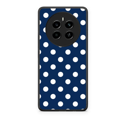 Θήκη Realme 12 4G / 12+ / 13 4G White Large Polka Dots on Navy από τη Smartfits με σχέδιο στο πίσω μέρος και μαύρο περίβλημα | Realme 12 4G / 12+ / 13 4G White Large Polka Dots on Navy case with colorful back and black bezels