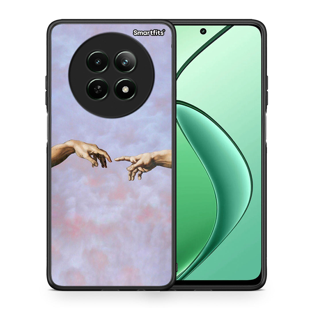 Θήκη Realme 12 5G Adam Hand από τη Smartfits με σχέδιο στο πίσω μέρος και μαύρο περίβλημα | Realme 12 5G Adam Hand case with colorful back and black bezels
