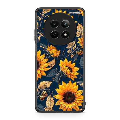 Realme 12 5G Autumn Sunflowers Θήκη από τη Smartfits με σχέδιο στο πίσω μέρος και μαύρο περίβλημα | Smartphone case with colorful back and black bezels by Smartfits