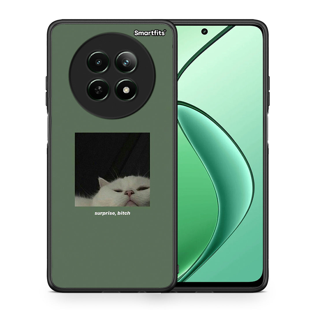 Θήκη Realme 12 5G Bitch Surprise από τη Smartfits με σχέδιο στο πίσω μέρος και μαύρο περίβλημα | Realme 12 5G Bitch Surprise case with colorful back and black bezels