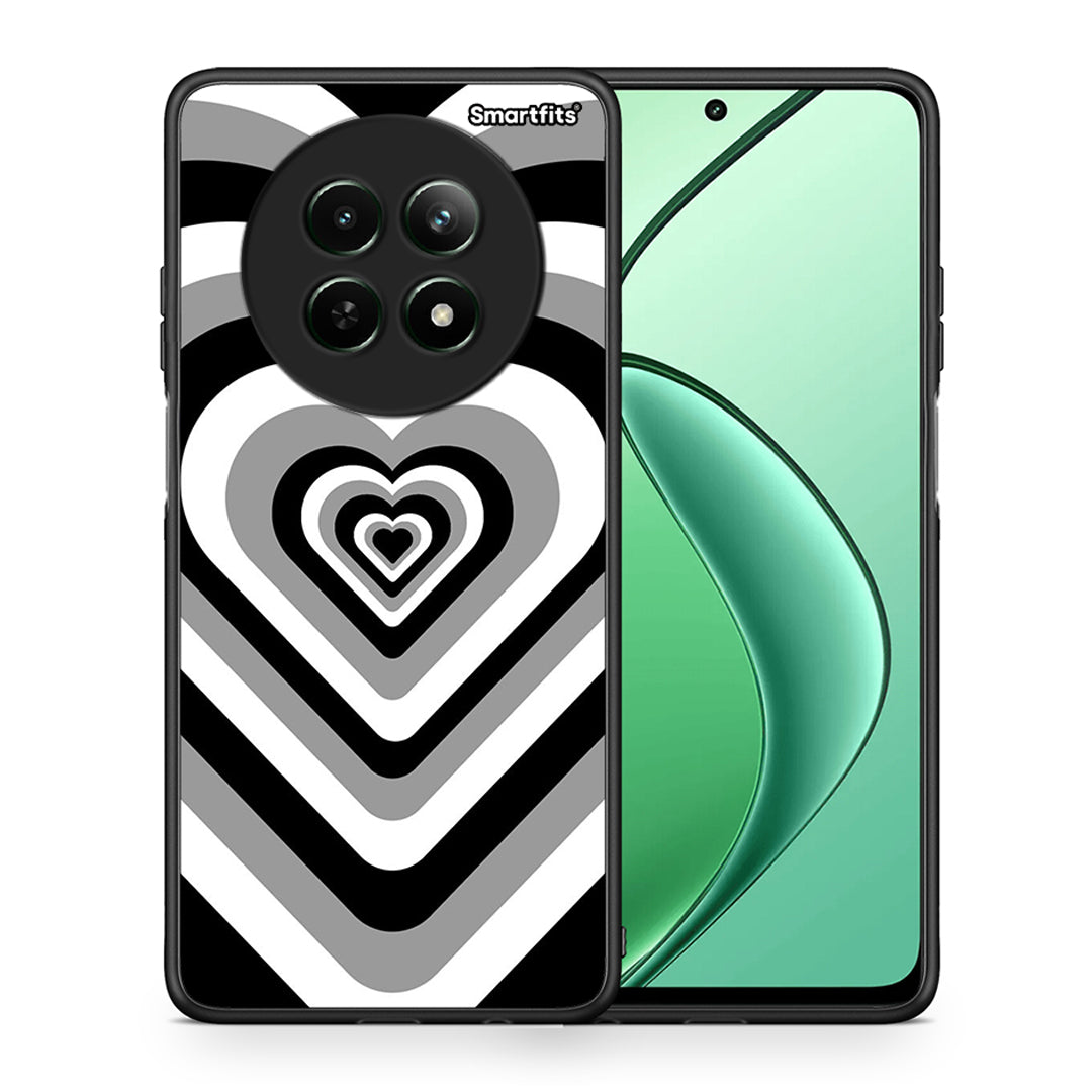 Θήκη Realme 12 5G Black Hearts από τη Smartfits με σχέδιο στο πίσω μέρος και μαύρο περίβλημα | Realme 12 5G Black Hearts case with colorful back and black bezels