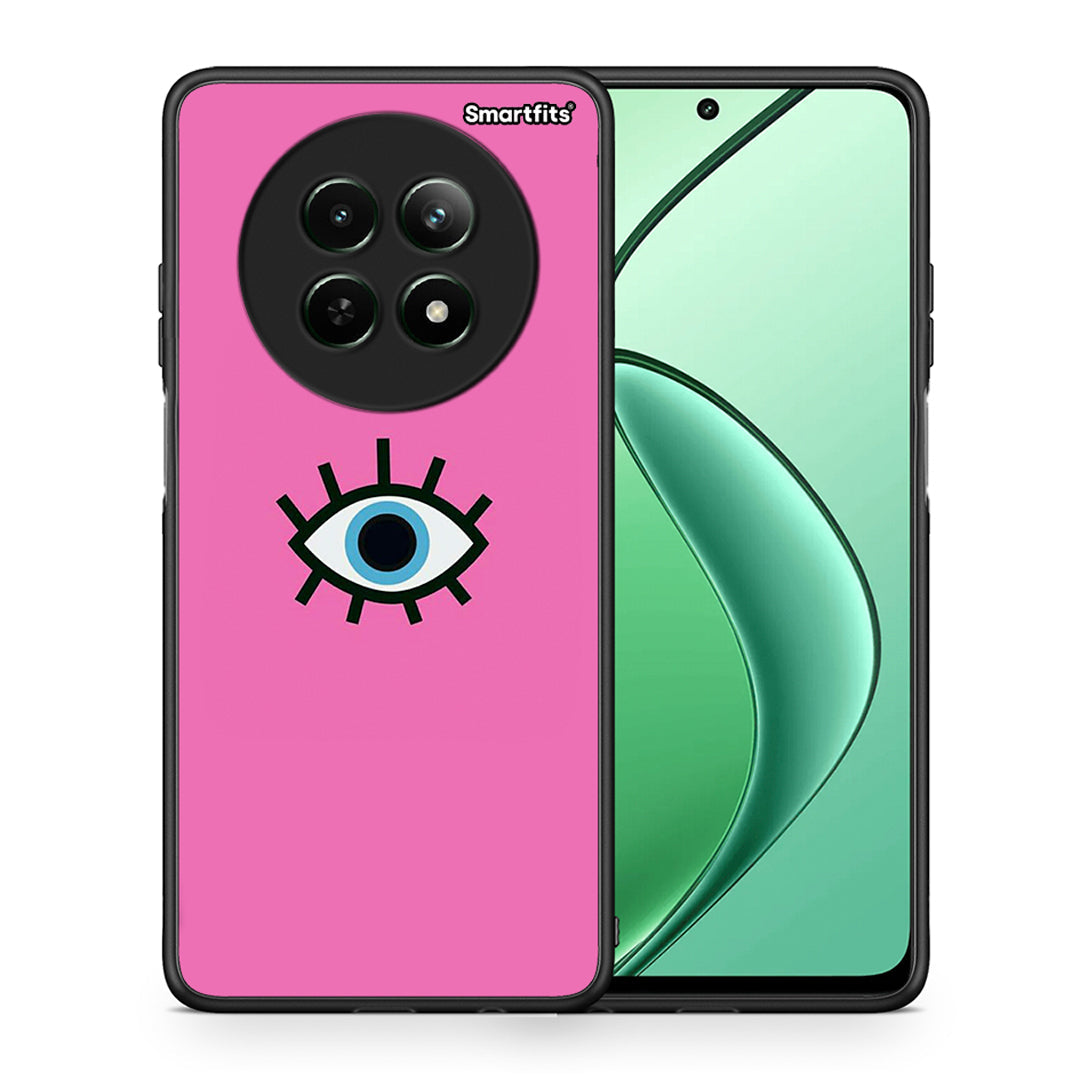 Θήκη Realme 12 5G Blue Eye Pink από τη Smartfits με σχέδιο στο πίσω μέρος και μαύρο περίβλημα | Realme 12 5G Blue Eye Pink case with colorful back and black bezels