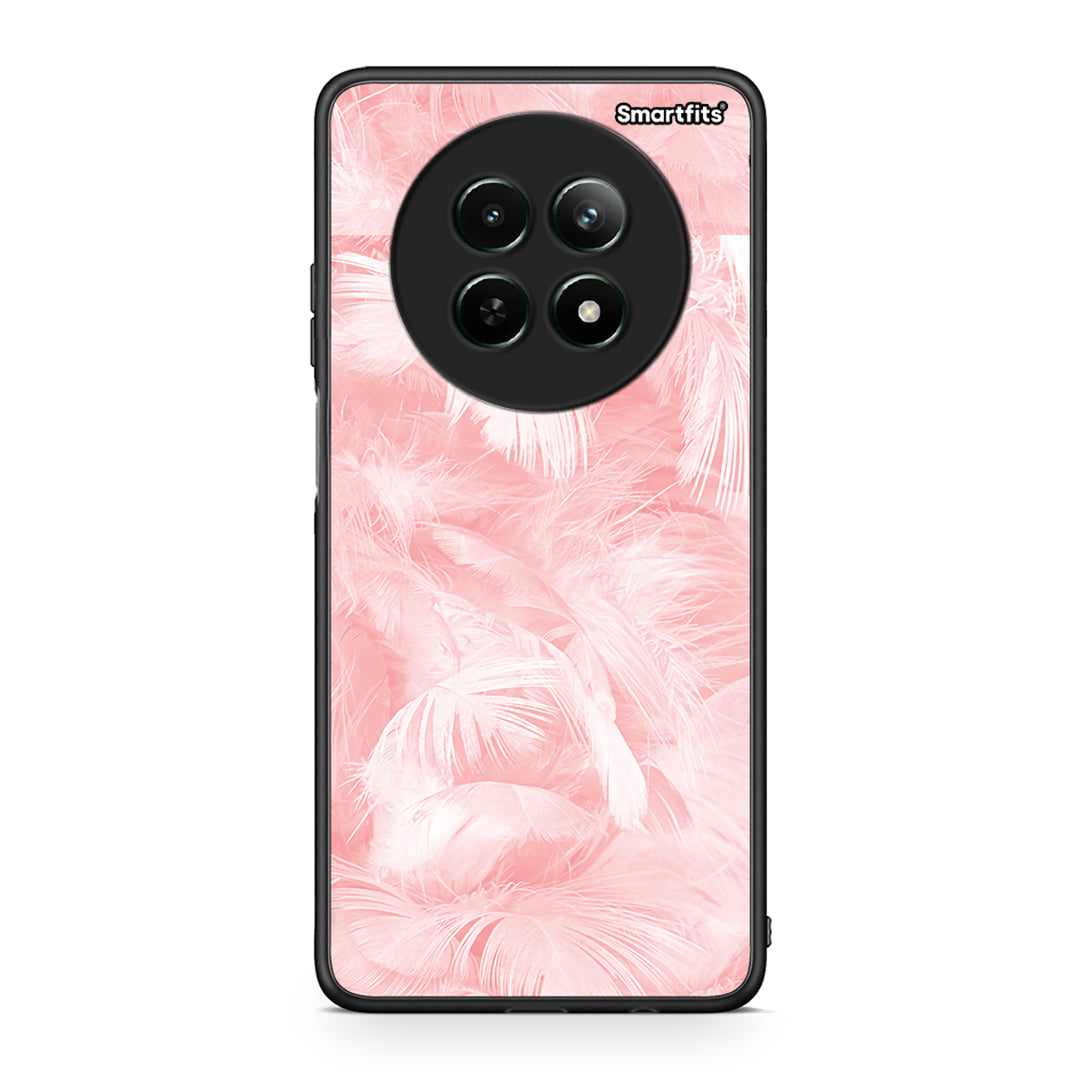 33 - Realme 12 5G Pink Feather Boho case, cover, bumper