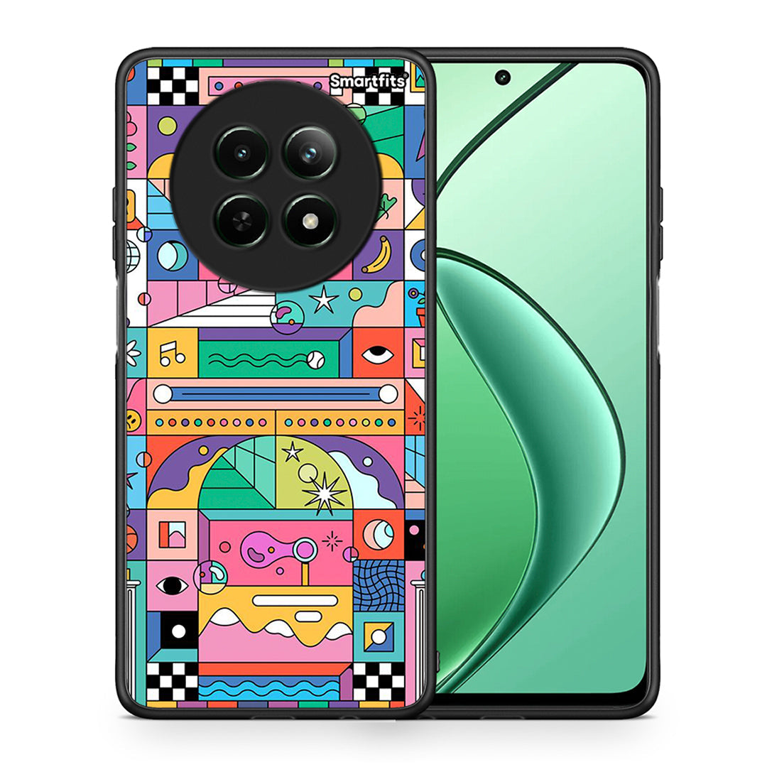 Θήκη Realme 12 5G Bubbles Soap από τη Smartfits με σχέδιο στο πίσω μέρος και μαύρο περίβλημα | Realme 12 5G Bubbles Soap case with colorful back and black bezels