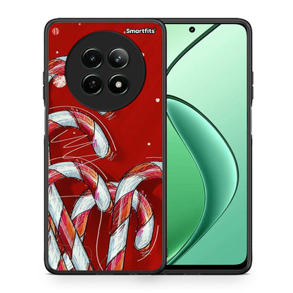 Θήκη Realme 12 5G Candy Cane από τη Smartfits με σχέδιο στο πίσω μέρος και μαύρο περίβλημα | Realme 12 5G Candy Cane case with colorful back and black bezels