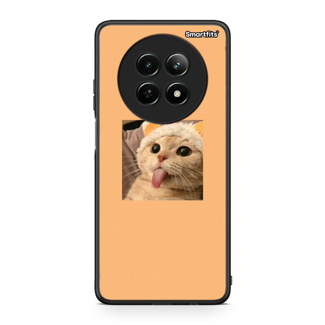 Realme 12 5G Cat Tongue θήκη από τη Smartfits με σχέδιο στο πίσω μέρος και μαύρο περίβλημα | Smartphone case with colorful back and black bezels by Smartfits