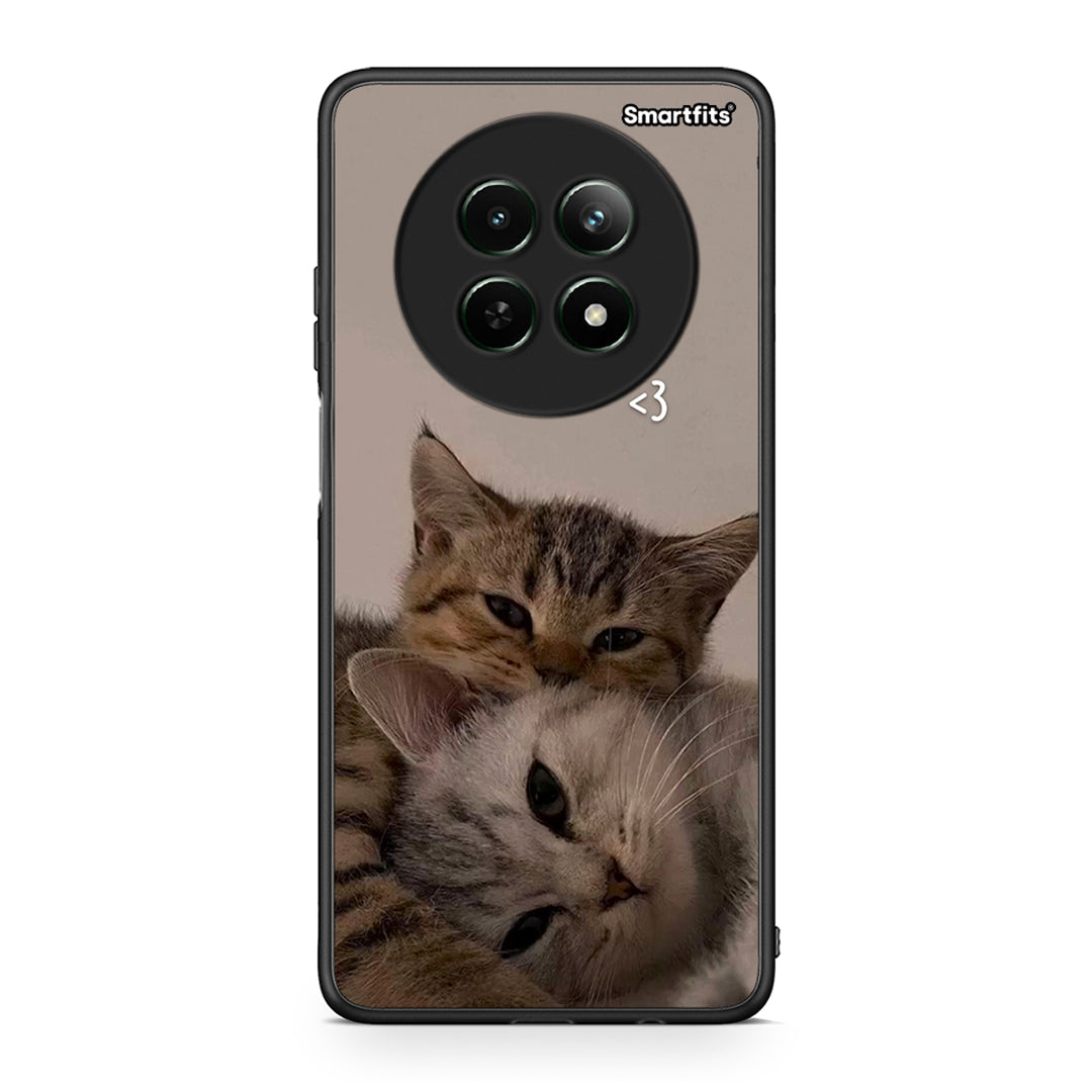 Realme 12 5G Cats In Love Θήκη από τη Smartfits με σχέδιο στο πίσω μέρος και μαύρο περίβλημα | Smartphone case with colorful back and black bezels by Smartfits