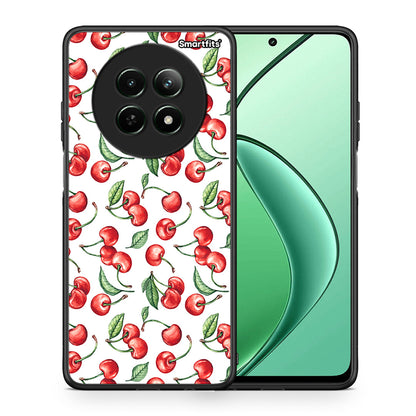 Θήκη Realme 12 5G Cherry Summer από τη Smartfits με σχέδιο στο πίσω μέρος και μαύρο περίβλημα | Realme 12 5G Cherry Summer case with colorful back and black bezels