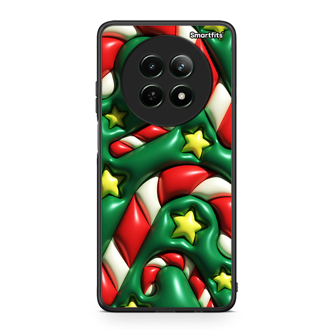 Realme 12 5G Christmas Bubbles θήκη από τη Smartfits με σχέδιο στο πίσω μέρος και μαύρο περίβλημα | Smartphone case with colorful back and black bezels by Smartfits