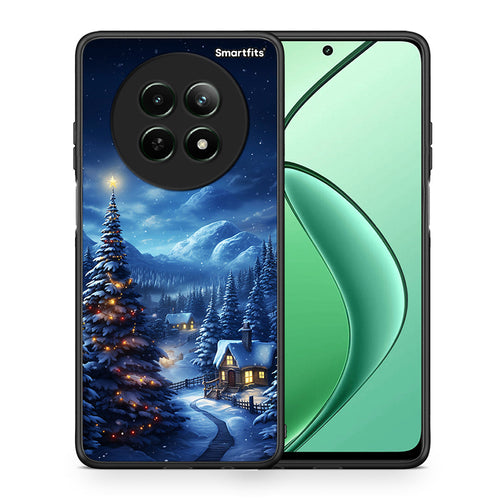 Θήκη Realme 12 5G Christmas Scenery από τη Smartfits με σχέδιο στο πίσω μέρος και μαύρο περίβλημα | Realme 12 5G Christmas Scenery case with colorful back and black bezels