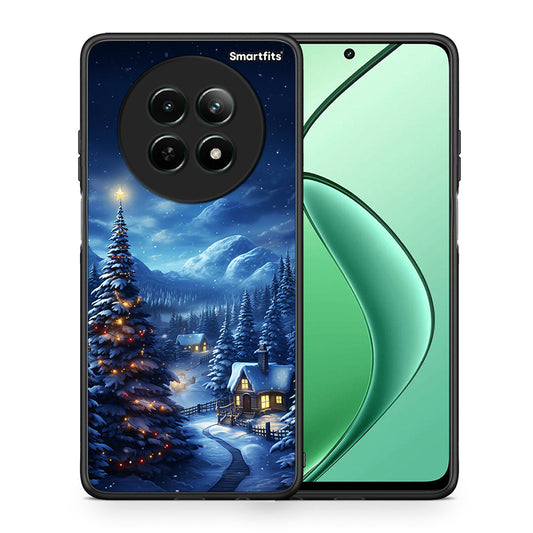 Θήκη Realme 12 5G Christmas Scenery από τη Smartfits με σχέδιο στο πίσω μέρος και μαύρο περίβλημα | Realme 12 5G Christmas Scenery case with colorful back and black bezels