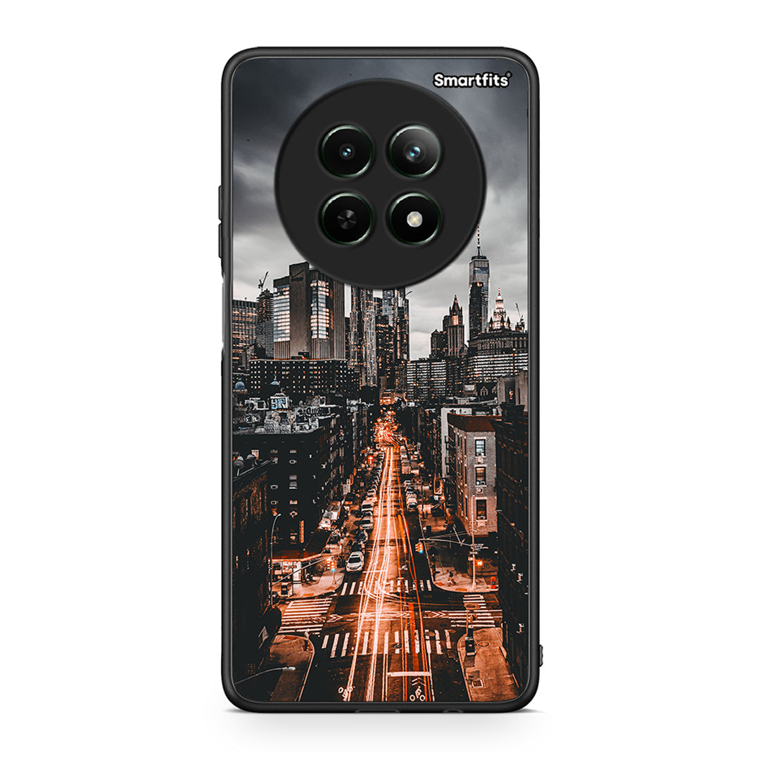 Realme 12 5G City Lights θήκη από τη Smartfits με σχέδιο στο πίσω μέρος και μαύρο περίβλημα | Smartphone case with colorful back and black bezels by Smartfits