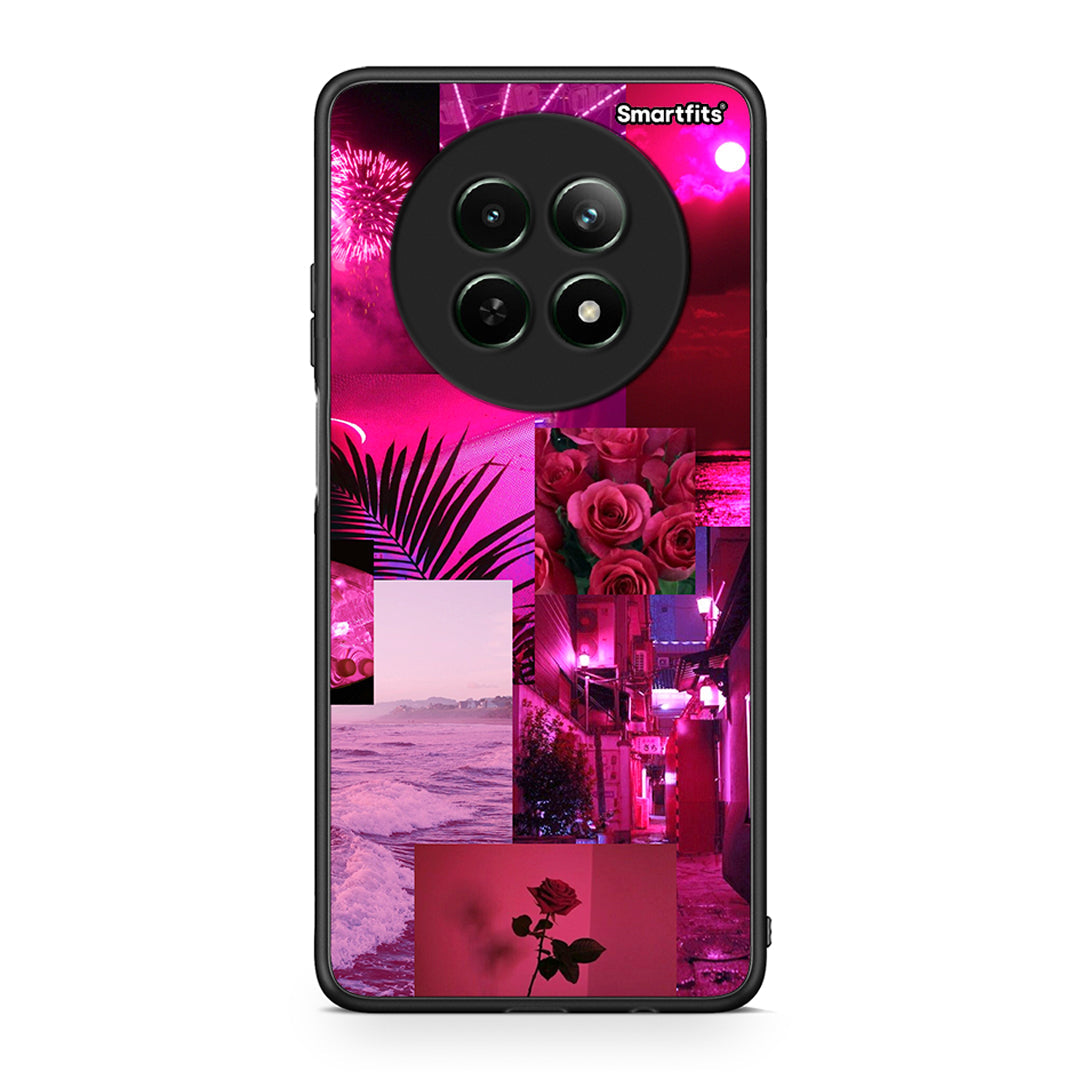 Realme 12 5G Collage Red Roses Θήκη Αγίου Βαλεντίνου από τη Smartfits με σχέδιο στο πίσω μέρος και μαύρο περίβλημα | Smartphone case with colorful back and black bezels by Smartfits