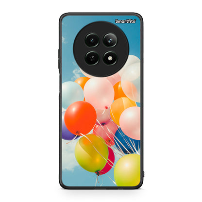 Realme 12 5G Colorful Balloons θήκη από τη Smartfits με σχέδιο στο πίσω μέρος και μαύρο περίβλημα | Smartphone case with colorful back and black bezels by Smartfits