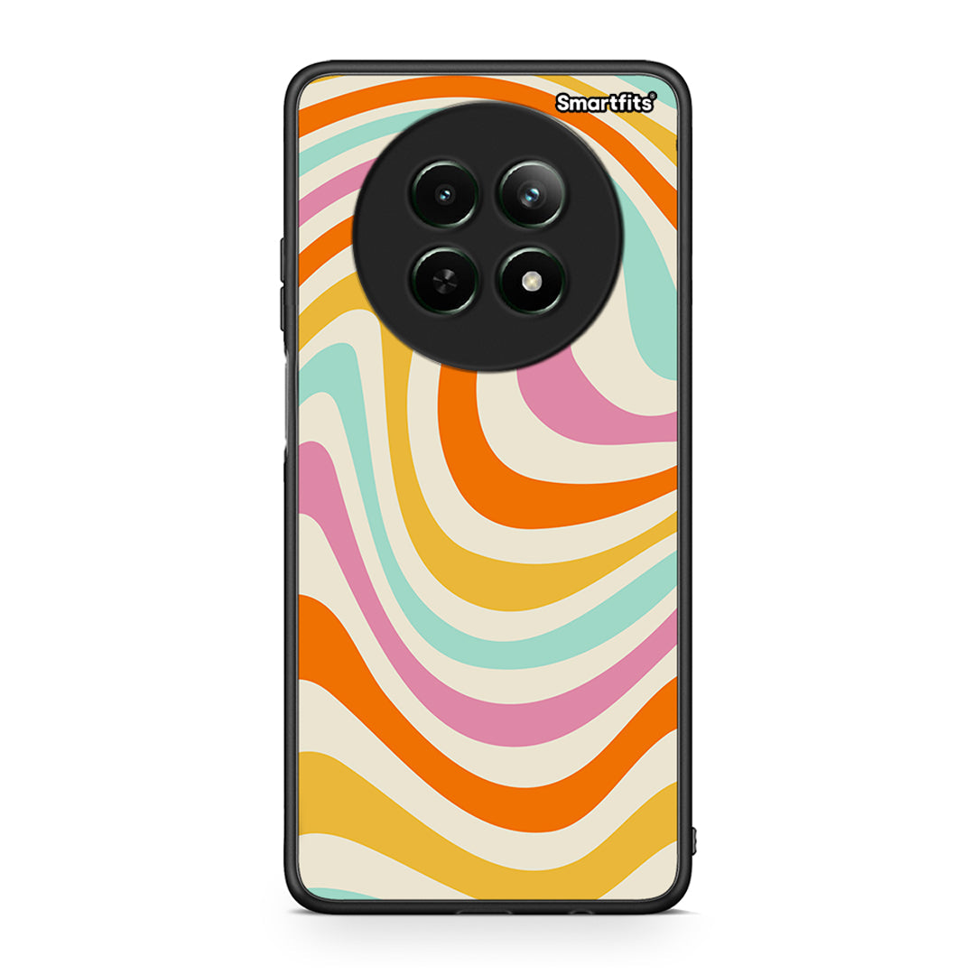 Realme 12 5G Colourful Waves θήκη από τη Smartfits με σχέδιο στο πίσω μέρος και μαύρο περίβλημα | Smartphone case with colorful back and black bezels by Smartfits