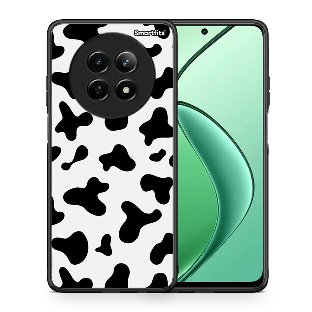 Θήκη Realme 12 5G Cow Print από τη Smartfits με σχέδιο στο πίσω μέρος και μαύρο περίβλημα | Realme 12 5G Cow Print case with colorful back and black bezels