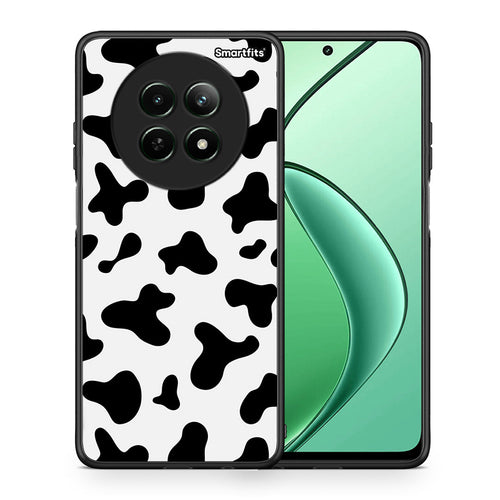 Θήκη Realme 12 5G Cow Print από τη Smartfits με σχέδιο στο πίσω μέρος και μαύρο περίβλημα | Realme 12 5G Cow Print case with colorful back and black bezels