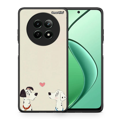 Θήκη Realme 12 5G Dalmatians Love από τη Smartfits με σχέδιο στο πίσω μέρος και μαύρο περίβλημα | Realme 12 5G Dalmatians Love case with colorful back and black bezels