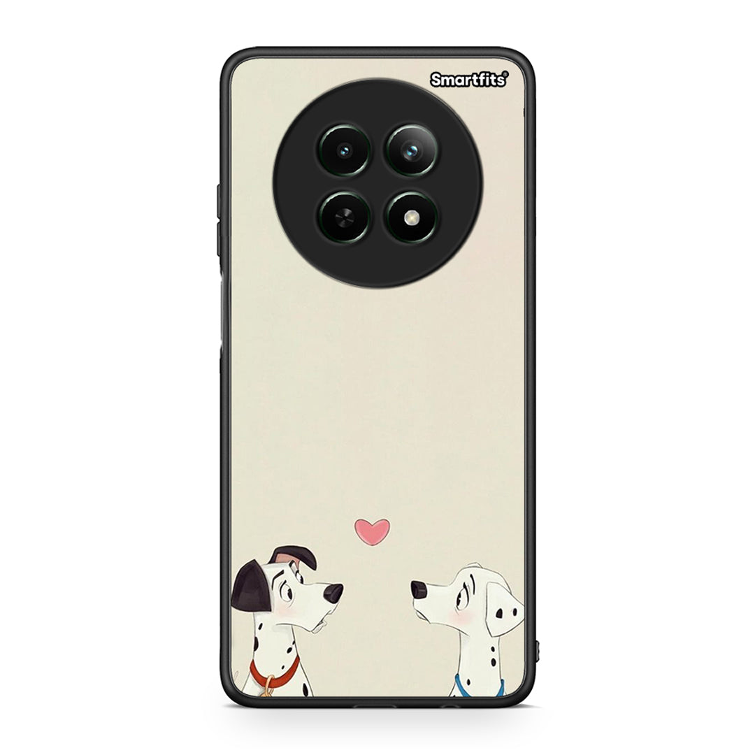 Realme 12 5G Dalmatians Love θήκη από τη Smartfits με σχέδιο στο πίσω μέρος και μαύρο περίβλημα | Smartphone case with colorful back and black bezels by Smartfits