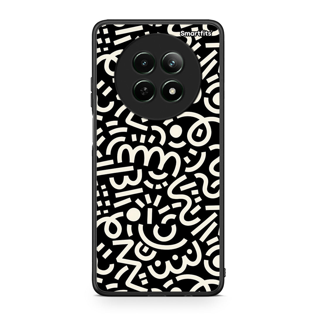 Realme 12 5G Doodle Art Θήκη από τη Smartfits με σχέδιο στο πίσω μέρος και μαύρο περίβλημα | Smartphone case with colorful back and black bezels by Smartfits