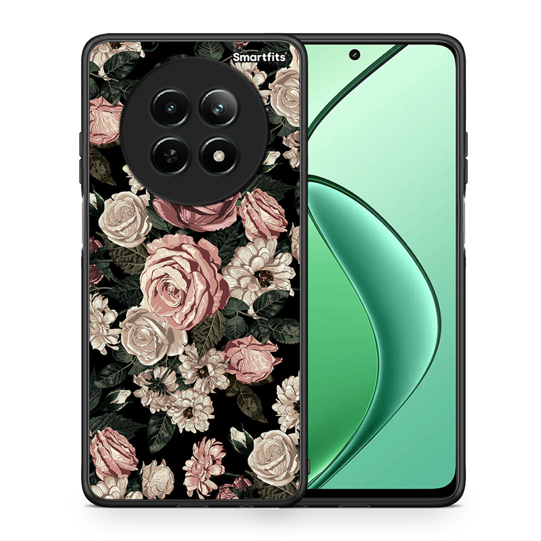 Θήκη Realme 12 5G Wild Roses Flower από τη Smartfits με σχέδιο στο πίσω μέρος και μαύρο περίβλημα | Realme 12 5G Wild Roses Flower case with colorful back and black bezels