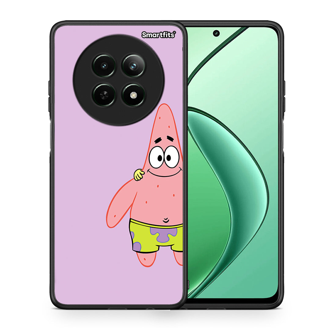 Θήκη Realme 12 5G Friends Patrick από τη Smartfits με σχέδιο στο πίσω μέρος και μαύρο περίβλημα | Realme 12 5G Friends Patrick case with colorful back and black bezels