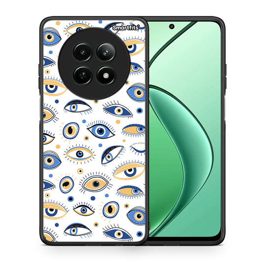 Θήκη Realme 12 5G Ftou Ftou από τη Smartfits με σχέδιο στο πίσω μέρος και μαύρο περίβλημα | Realme 12 5G Ftou Ftou case with colorful back and black bezels