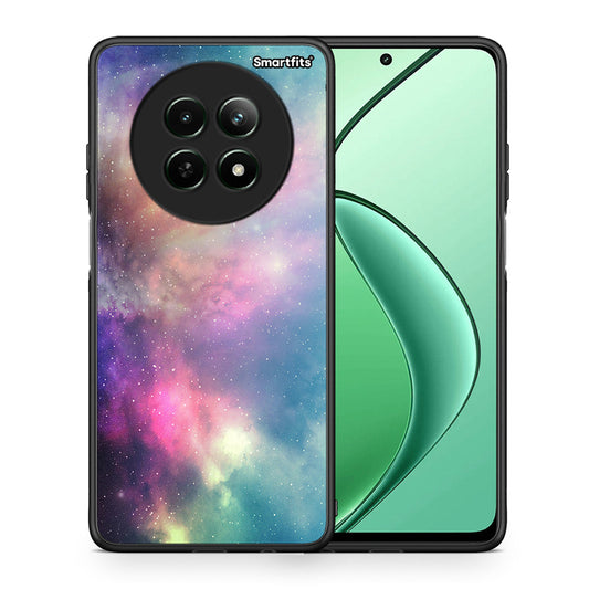 Θήκη Realme 12 5G Rainbow Galaxy από τη Smartfits με σχέδιο στο πίσω μέρος και μαύρο περίβλημα | Realme 12 5G Rainbow Galaxy case with colorful back and black bezels