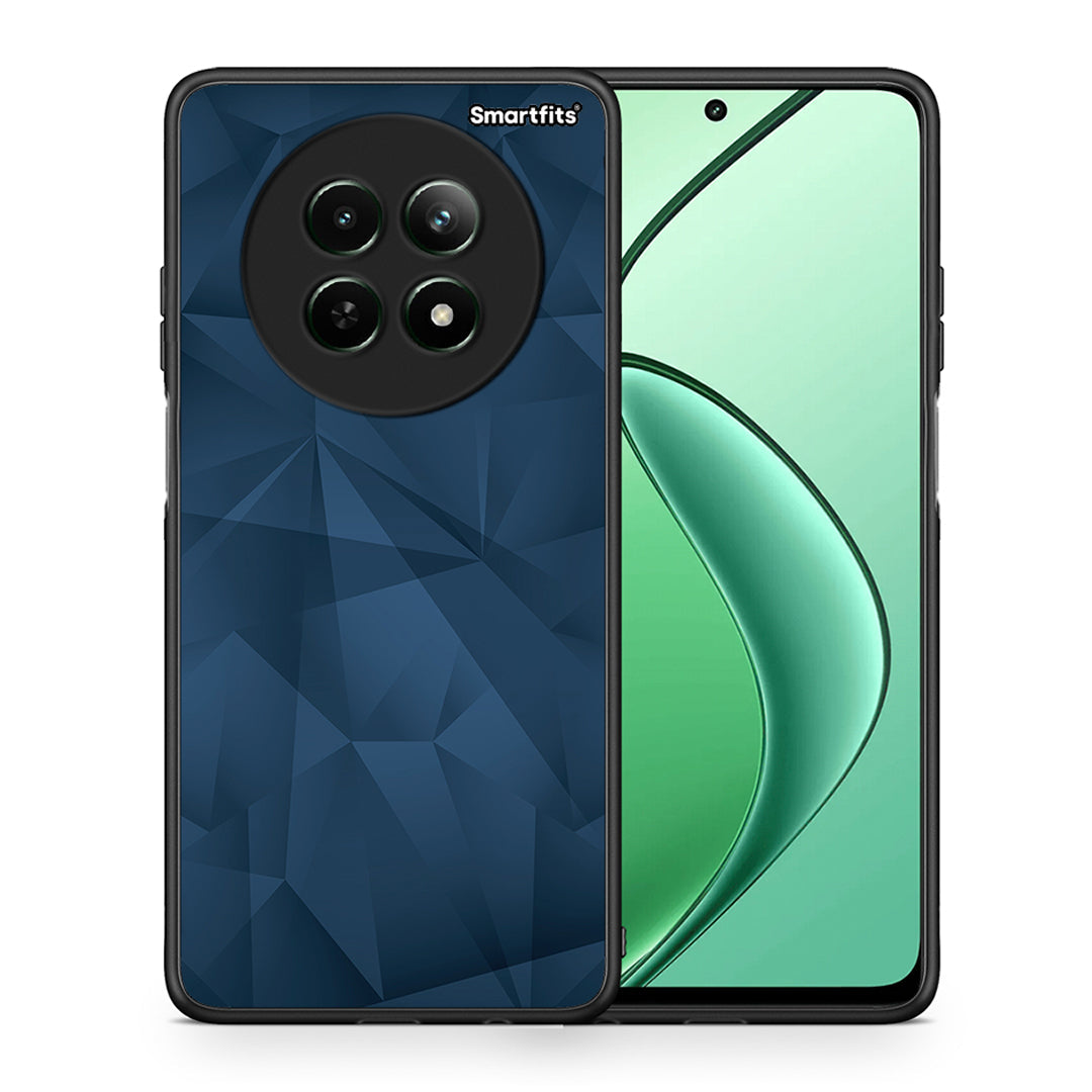 Θήκη Realme 12 5G Blue Abstract Geometric από τη Smartfits με σχέδιο στο πίσω μέρος και μαύρο περίβλημα | Realme 12 5G Blue Abstract Geometric case with colorful back and black bezels