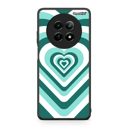 Realme 12 5G Green Hearts θήκη από τη Smartfits με σχέδιο στο πίσω μέρος και μαύρο περίβλημα | Smartphone case with colorful back and black bezels by Smartfits