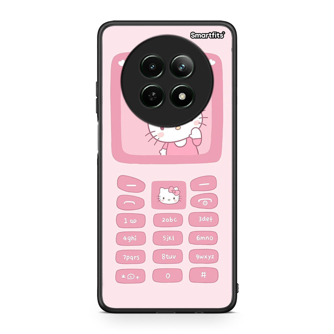 Realme 12 5G Hello Kitten Θήκη Αγίου Βαλεντίνου από τη Smartfits με σχέδιο στο πίσω μέρος και μαύρο περίβλημα | Smartphone case with colorful back and black bezels by Smartfits