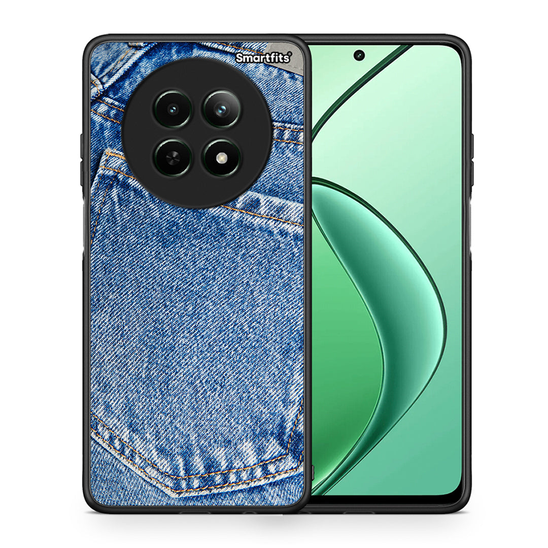 Θήκη Realme 12 5G Jeans Pocket από τη Smartfits με σχέδιο στο πίσω μέρος και μαύρο περίβλημα | Realme 12 5G Jeans Pocket case with colorful back and black bezels