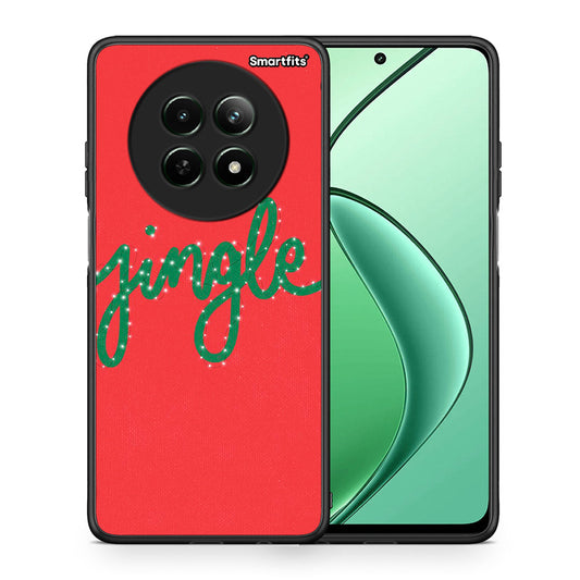Θήκη Realme 12 5G Jingle Xmas από τη Smartfits με σχέδιο στο πίσω μέρος και μαύρο περίβλημα | Realme 12 5G Jingle Xmas case with colorful back and black bezels