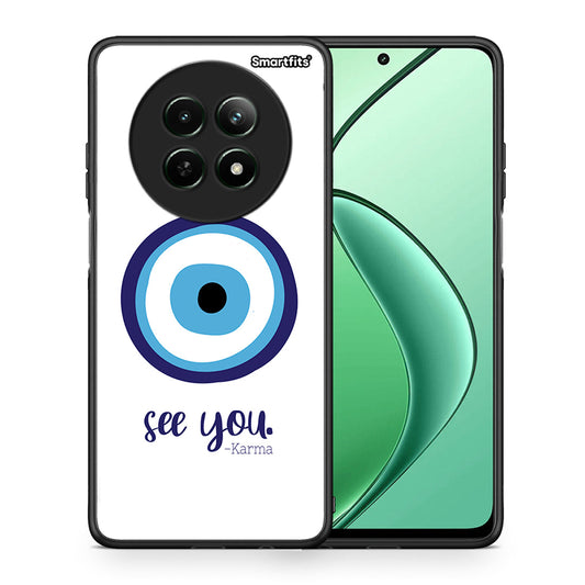 Θήκη Realme 12 5G Karma Says από τη Smartfits με σχέδιο στο πίσω μέρος και μαύρο περίβλημα | Realme 12 5G Karma Says case with colorful back and black bezels